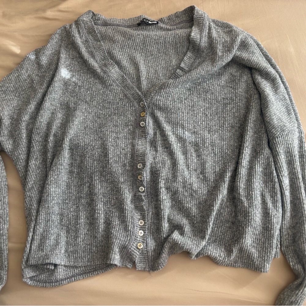 Fashion Nova Oversized Gray Knit Sweater